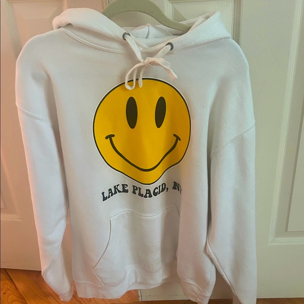 White Smiley Face Hoodie
